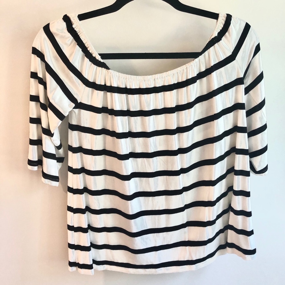 BB Dakota white/black striped top